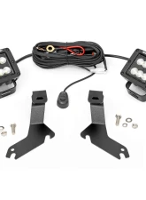 Rough Country LED Light Kit Ditch Mount 2" Black Pair Flood Chevy Silverado 1500 99-06                                     - 82283 - Image 6