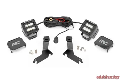 Rough Country LED Light Kit Ditch Mount 2" Black Pair Flood Chevy Silverado 1500 99-06 - 82283