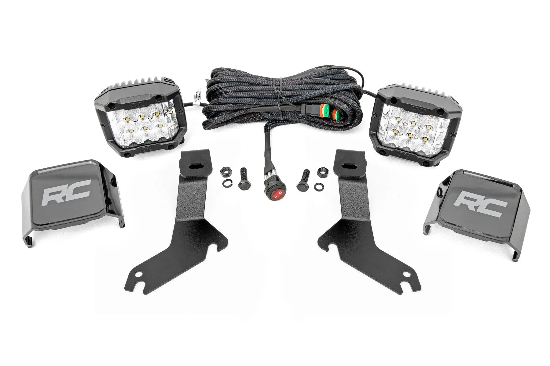 Rough Country LED Light Kit Ditch Mount 3" OSRAM Wide Chevy Silverado 1500 99-06 - 82285