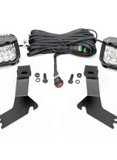 Rough Country LED Light Kit Ditch Mount 3" Osram Wide for Chevy Silverado 1500 99-06                                     - 82285 - Image 6