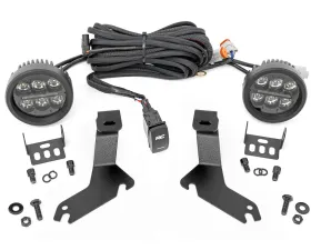 Rough Country LED Light Kit Ditch Mount Black Series Round 3.5