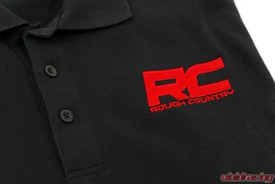 Rough Country Black Polo Shirt with RC Logo for Off-Road Enthusiasts - 83901