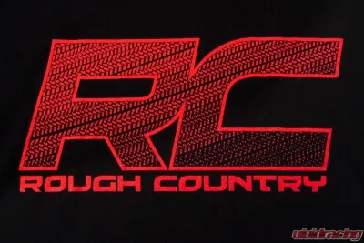 Rough Country T-Shirt Pattern Black Large - Tagless Comfort with Tread Logo Design - 84085LG