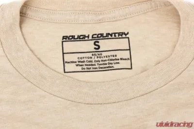 Rough Country T-Shirt Throwback Cream 2XL - Classic Truck Logo, Tagless Tri-Blend Fabric - 840912XL