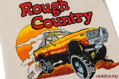 Rough Country T-Shirt Throwback Cream LG - Classic Truck Logo, Tagless Tri-Blend Fabric - 84091LG