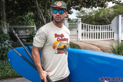 Rough Country T-Shirt Throwback Cream LG - Classic Truck Logo, Tagless Tri-Blend Fabric - 84091LG