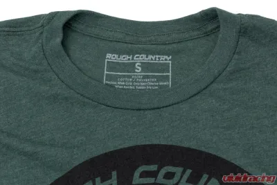 Rough Country T-Shirt RC Mountains Forest Green 2XL Tagless Tri-Blend Fabric - 840942XL