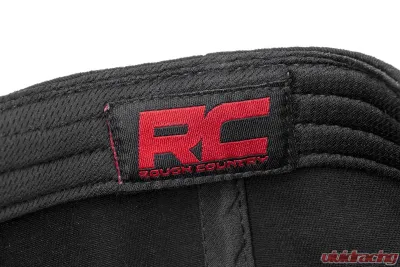 Rough Country Hat Flat Bill Black w/Red Logo - 84123