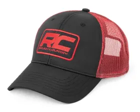 Rough Country Hat Red Mesh Black | Red w/Patch