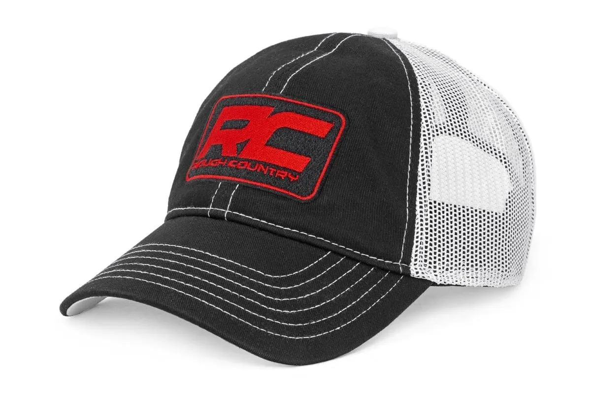 Rough Country Hat White Mesh Black | White w/Patch - 84125