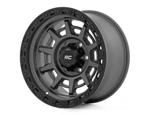 Rough Country 85 Series Wheel Simulated Beadlock Gunmetal Gray | Black 17x9 5x5.5 -0mm