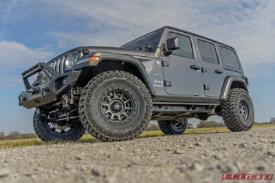 Rough Country 85 Series Wheel Simulated Beadlock Gunmetal Gray | Black 17x9 5x5 -12mm - 85170918A