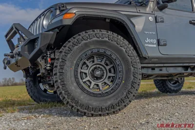 Rough Country 85 Series Wheel Simulated Beadlock Gunmetal Gray | Black 17x9 5x5 -12mm - 85170918A