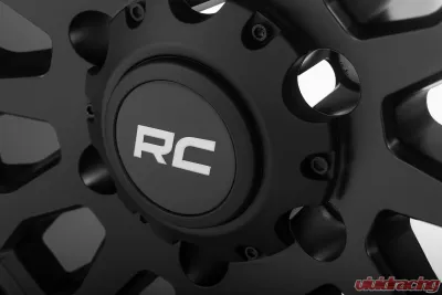 Rough Country 87 Series 17x8.5 Black Machined Simulated Beadlock Wheel 6x5.5 for Chevy/GMC/Toyota - 87170912B