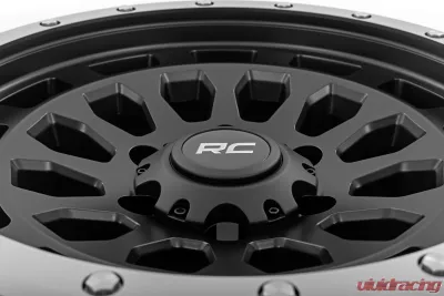 Rough Country 87 Series 17x8.5 Black Machined Simulated Beadlock Wheel 6x5.5 for Chevy/GMC/Toyota - 87170912B