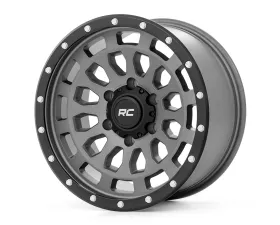 Rough Country 87 Series Wheel Simulated Beadlock Gray | Black 17x8.5 6x5.5 +0mm