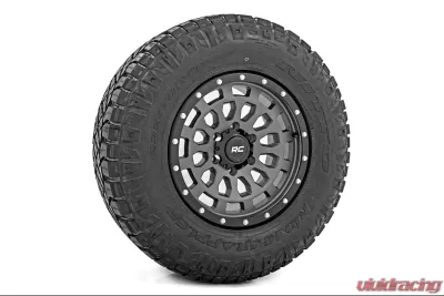 Rough Country 87 Series Simulated Beadlock Wheel Gray Black 17x8.5 6x5.5 for Chevy GMC Ford - 87170912G