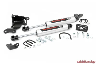 Rough Country V2 Steering Stabilizer Dual Jeep Gladiator JT Wrangler JL 2 Door Wrangler JL Unlimited 2018-2022 - 8730470