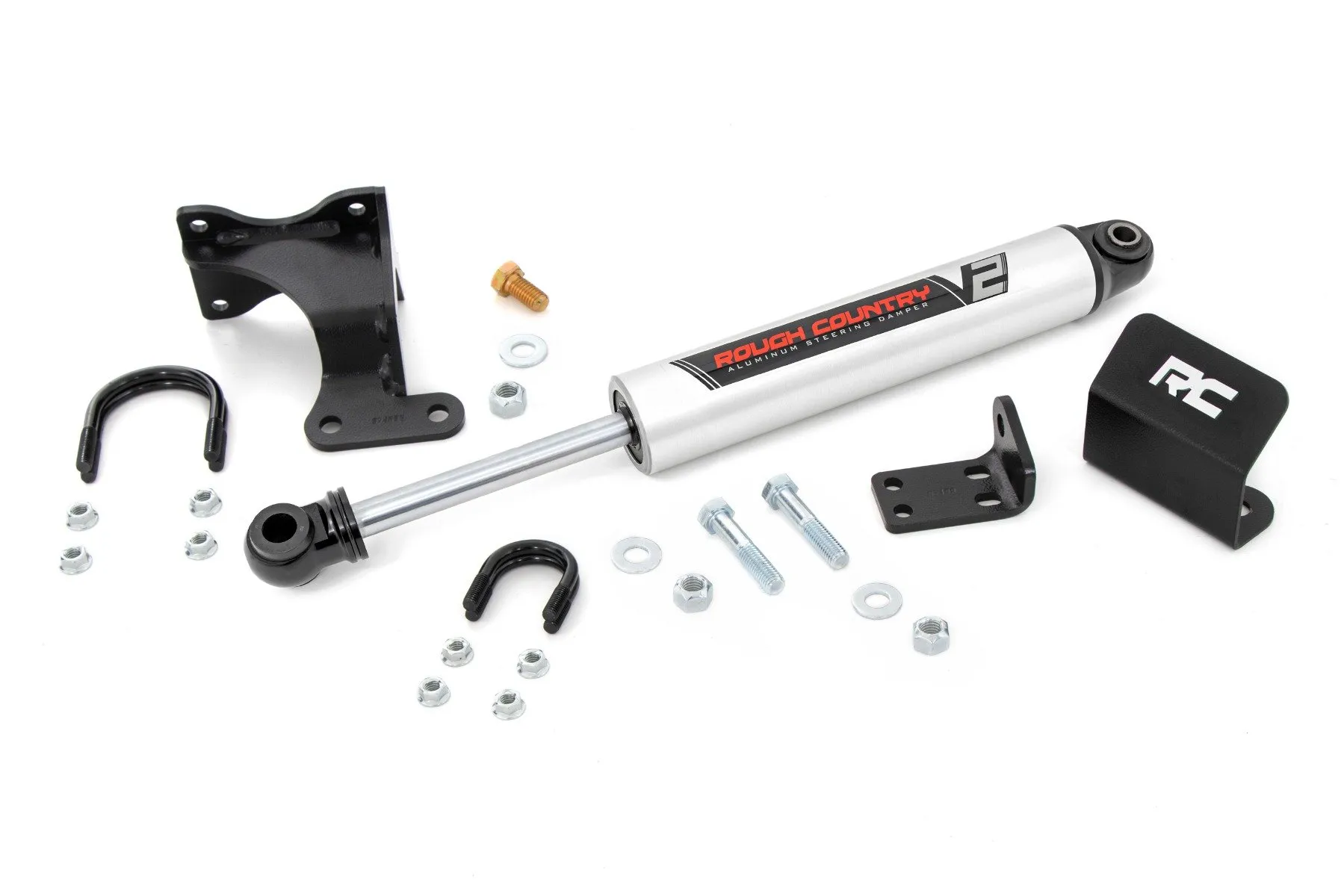 Rough Country V2 Steering Stabilizer Axle Bracket Jeep Wrangler JK Unlimited 2WD | 4WD Wrangler JK 2 Door 2007-2018 - 8731970