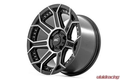 Rough Country 89 Series Wheel One-Piece Black Machined Gun Metal 17x9 6x5.5 -12mm - 89170912