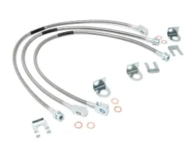 Rough Country Front and Rear Stainless Steel Brake Lines, 4-6in Lifts XJ | YJ | TJ Jeep