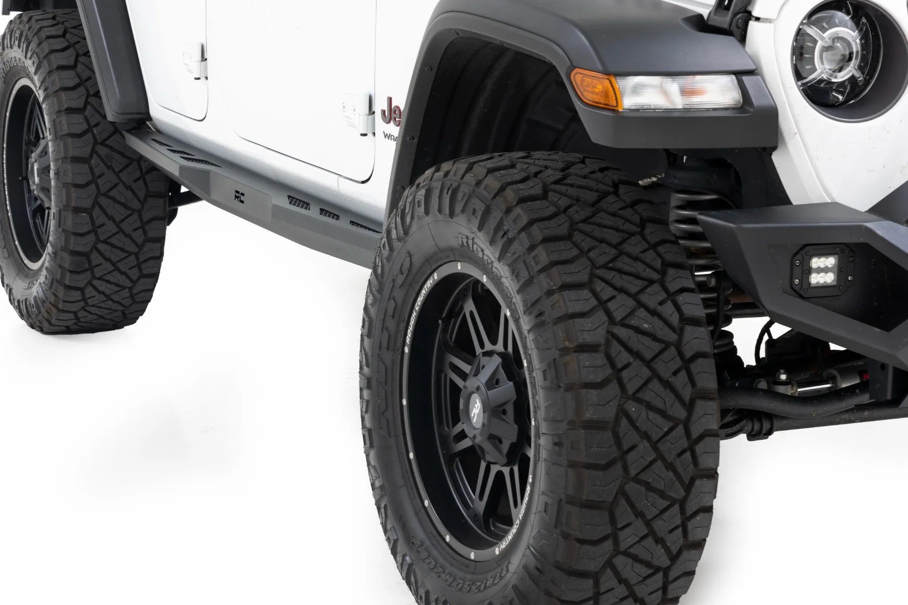Rough Country Rock Sliders Heavy Duty L 4-Door Jeep Wrangler JL Unlimited 2018-2022 - 90801