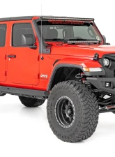 Rough Country Rock Sliders for Jeep Gladiator JT 2020-2022, 67" Steel, Black Powder Coat                                     - 90802 - Image 2