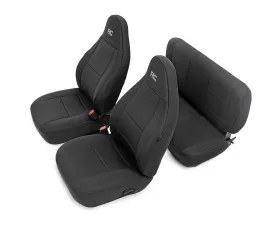 Rough Country Black Neoprene Seat Cover Set Front and Rear Jeep Wrangler 1997-2002