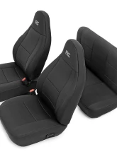 Rough Country Black Neoprene Seat Cover Set Front and Rear Jeep Wrangler 2003-2006                                     - 91001 - Image 5