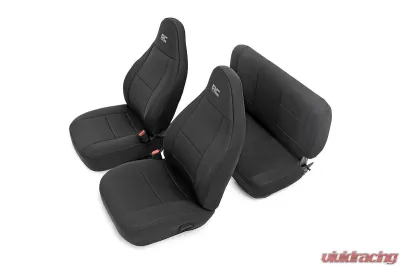 Rough Country Black Neoprene Seat Cover Set Front and Rear Jeep Wrangler 2003-2006 - 91001