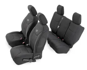Rough Country Black Neoprene Seat Cover Set Front and Rear Jeep Wrangler 2007-2010