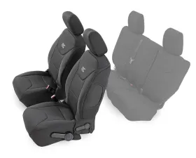 Rough Country Jeep Neoprene Front Seat Cover, Black Jeep Wrangler JK Unlimited 2013-2018