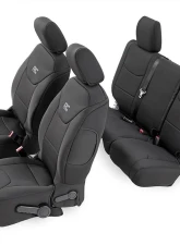 Rough Country Black Neoprene Seat Cover Set Front and Rear Jeep Wrangler 2013-2018                                     - 91004 - Image 3