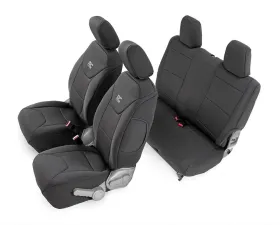 Rough Country Jeep Neoprene Seat Cover Set | Black 07-10 Wrangler JK | 2 Door Jeep Wrangler 2007-2010