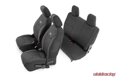 Rough Country Jeep Neoprene Seat Cover Set | Black 13-17 Wrangler JK | 2 Door Jeep Wrangler 2013-2018 - 91007
