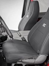 Rough Country Jeep Neoprene Seat Cover Set | Black 87-90 Wrangler YJ Jeep Wrangler 1987-1990                                     - 91008 - Image 2