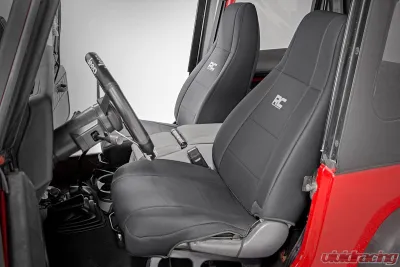 Rough Country Jeep Neoprene Seat Cover Set | Black 87-90 Wrangler YJ Jeep Wrangler 1987-1990 - 91008