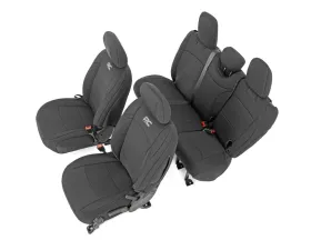 Rough Country Jeep Neoprene Seat Cover Set, Black 18-20 Wrangler JL Unlimited Jeep Wrangler 2018-2020