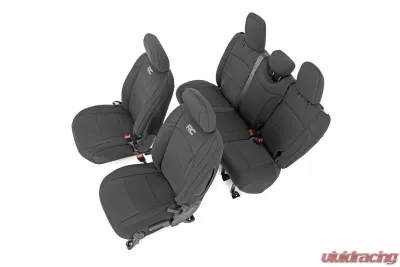 Rough Country Jeep Neoprene Seat Cover Set, Black 18-20 Wrangler JL Unlimited Jeep Wrangler 2018-2020 - 91010