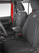 Rough Country Jeep Neoprene Seat Cover Set, Black 18-20 Wrangler JL Unlimited Jeep Wrangler 2018-2020                                     - 91010 - Image 2