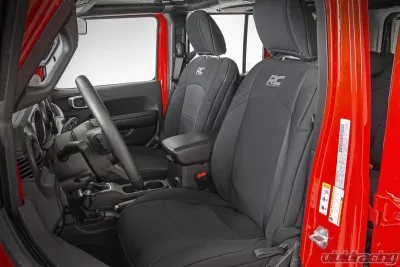 Rough Country Jeep Neoprene Seat Cover Set, Black 18-20 Wrangler JL Unlimited Jeep Wrangler 2018-2020 - 91010