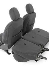 Rough Country Jeep Neoprene Seat Cover Set, Black 18-20 Wrangler JL Unlimited Jeep Wrangler 2018-2020                                     - 91010 - Image 3