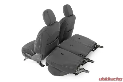 Rough Country Jeep Neoprene Seat Cover Set, Black 18-20 Wrangler JL Unlimited Jeep Wrangler 2018-2020 - 91010