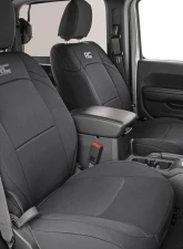 Rough Country Jeep Neoprene Seat Cover Set, Black 18-20 Wrnglr JL Unlmtd w/Rear Center Armrest Jeep Wrangler 2018-2020                                     - 91012 - Image 4