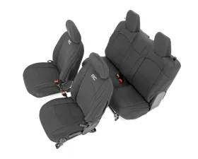 Rough Country Jeep Neoprene Seat Cover Set, Black 18-20 Wrangler JL Jeep Wrangler 2018-2020