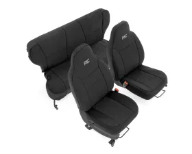 Rough Country Jeep Neoprene Seat Cover Set, Black 97-01 XJ w/Non-Detachable Headrest Jeep Cherokee 1997-2001