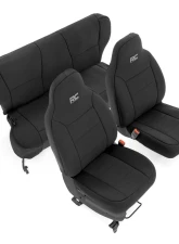 Rough Country Jeep Neoprene Seat Cover Set, Black 97-01 XJ w/Non-Detachable Headrest Jeep Cherokee 1997-2001                                     - 91022 - Image 3