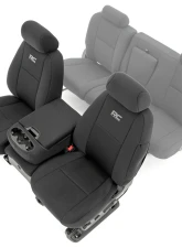 Rough Country Neoprene Front Seat Covers Black for 07-13 Chevy Silverado & 11-13 GMC Sierra                                     - 91032 - Image 3