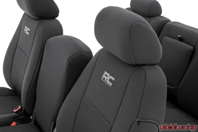 Rough Country Neoprene Front Seat Covers Black for 07-13 Chevy Silverado & 11-13 GMC Sierra - 91032