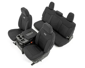 Rough Country GM Neoprene Seat Covers Front and Rear Black Chevrolet Silverado 2019-2021